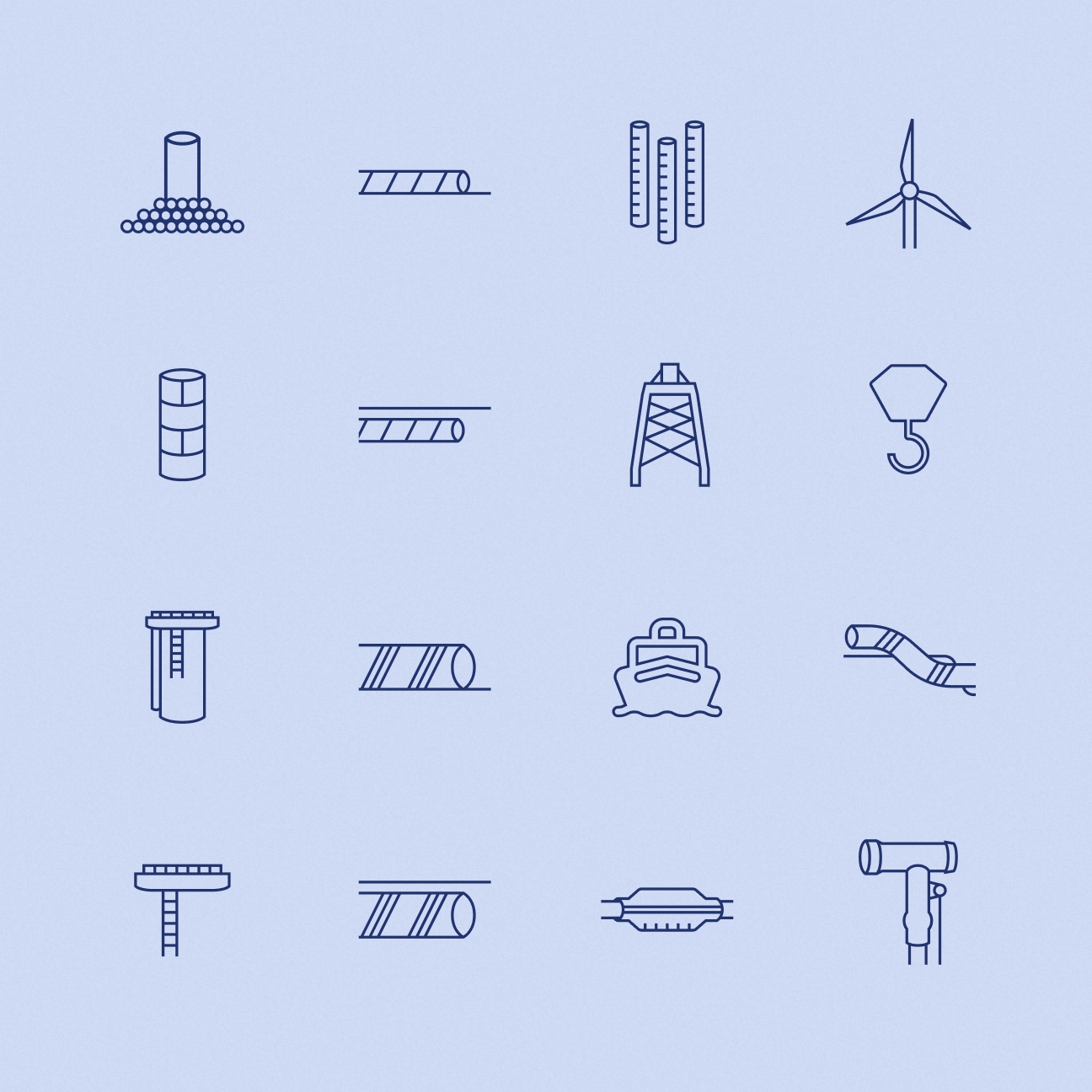 The designs of 16 different icons are shown.